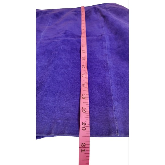 Vintage Women's WINLIT Purple Leather Suede Skirt Size 11/12‎ - Picture 7 of 9